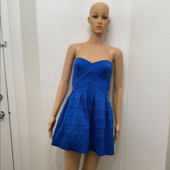 Sans Souci Vibrant Blue Strapless Dress - Picture 1 of 14